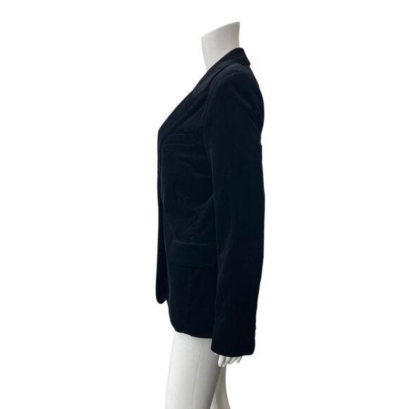 $1250 Nili Lotan Black Velvet Blazer Cotton Single-Breasted Jacket size 8 - Picture 6 of 9